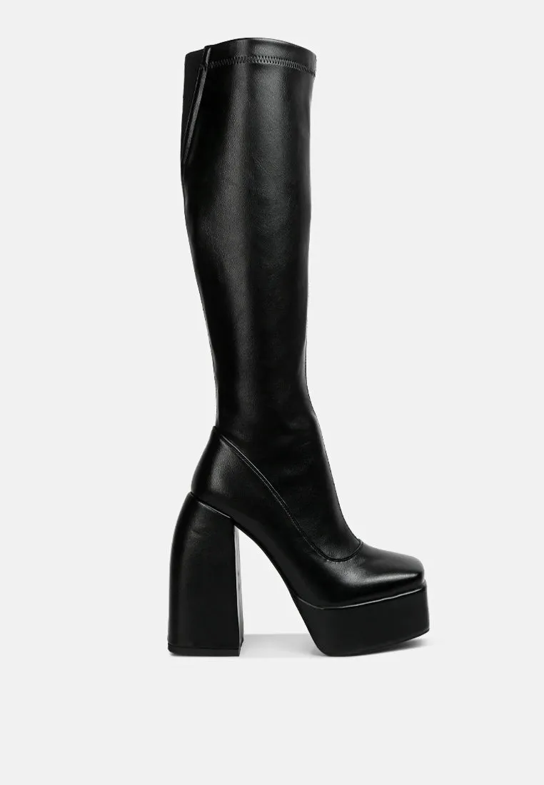 Fanning Platform Long Boots By Ruw