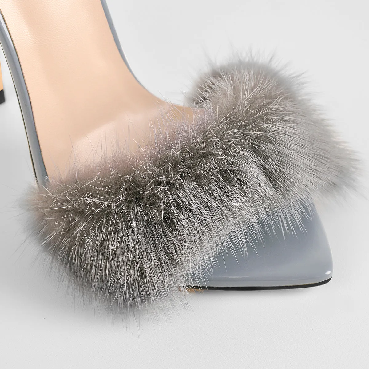 Feather Pointed Open Toe High Heel Sandals