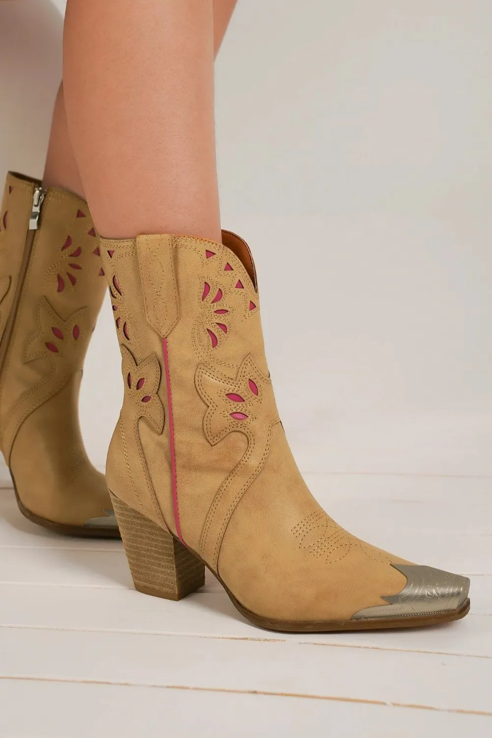 Fierce Floral Cut-Out Embroidered Boots