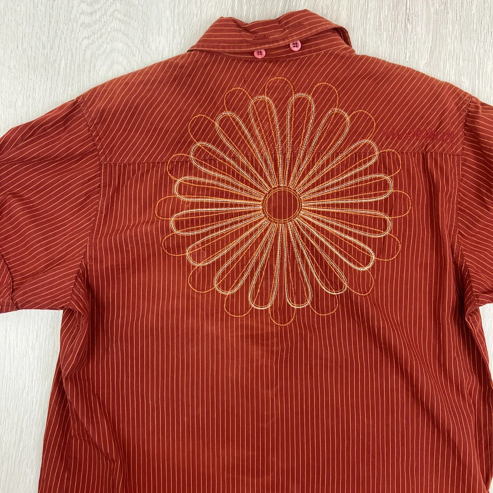 Five Four Womens Red Western Style Short Sleeve Button Up Shirt Size Medium