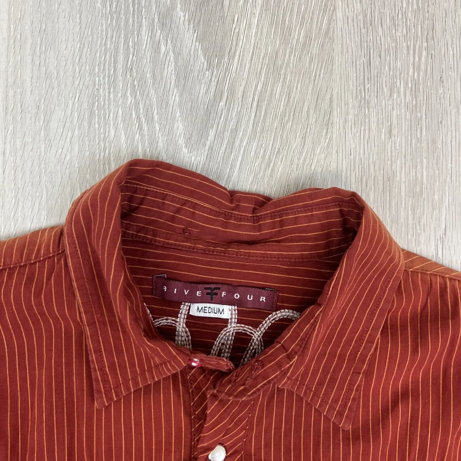 Five Four Womens Red Western Style Short Sleeve Button Up Shirt Size Medium