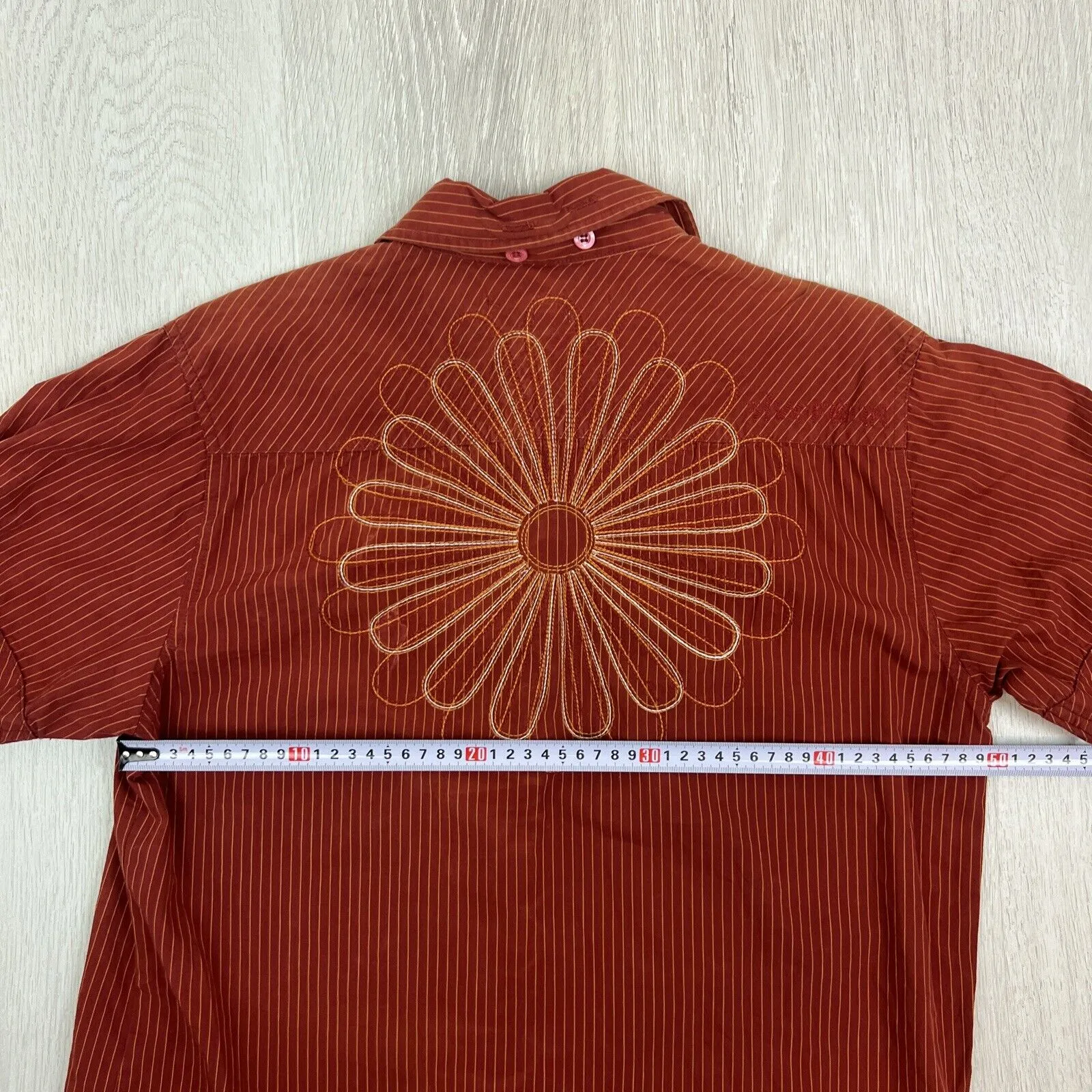 Five Four Womens Red Western Style Short Sleeve Button Up Shirt Size Medium