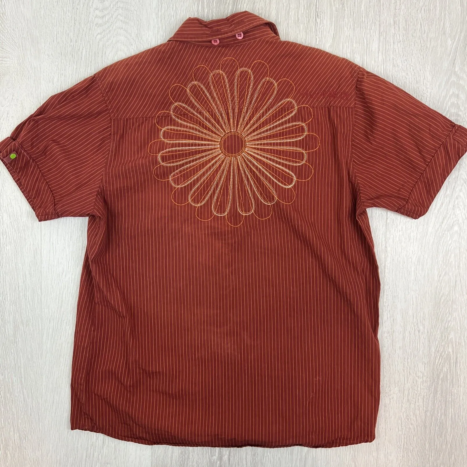 Five Four Womens Red Western Style Short Sleeve Button Up Shirt Size Medium