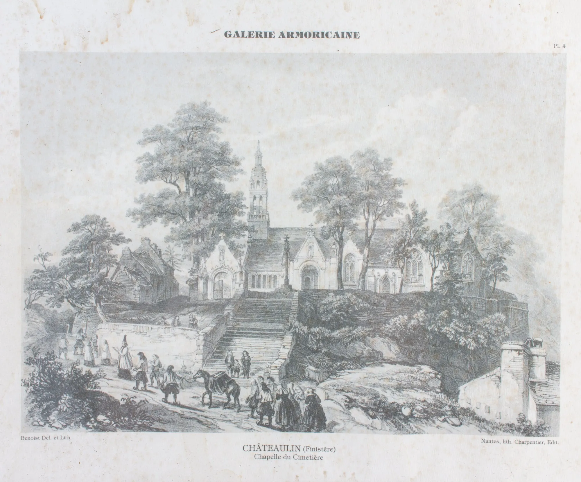 Framed Antique French Print "Chateaulin"