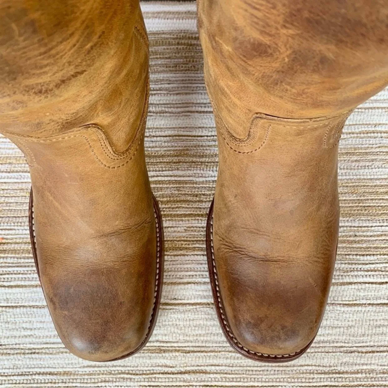 FRYE Campus 14L Brown Leather Western Motorcycle Vintage Boots