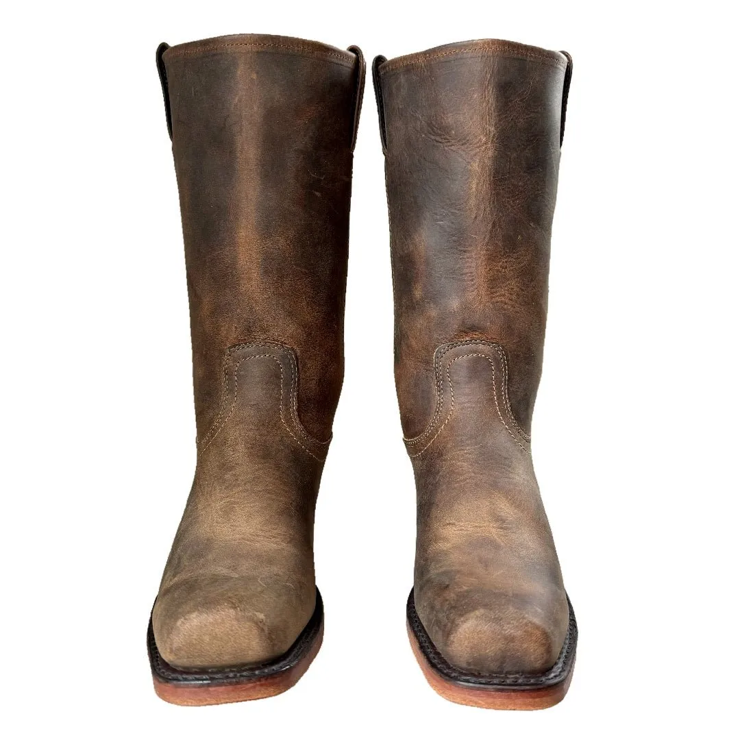 FRYE Cavalry 12L Brown Leather Campus Motorcycle Boots