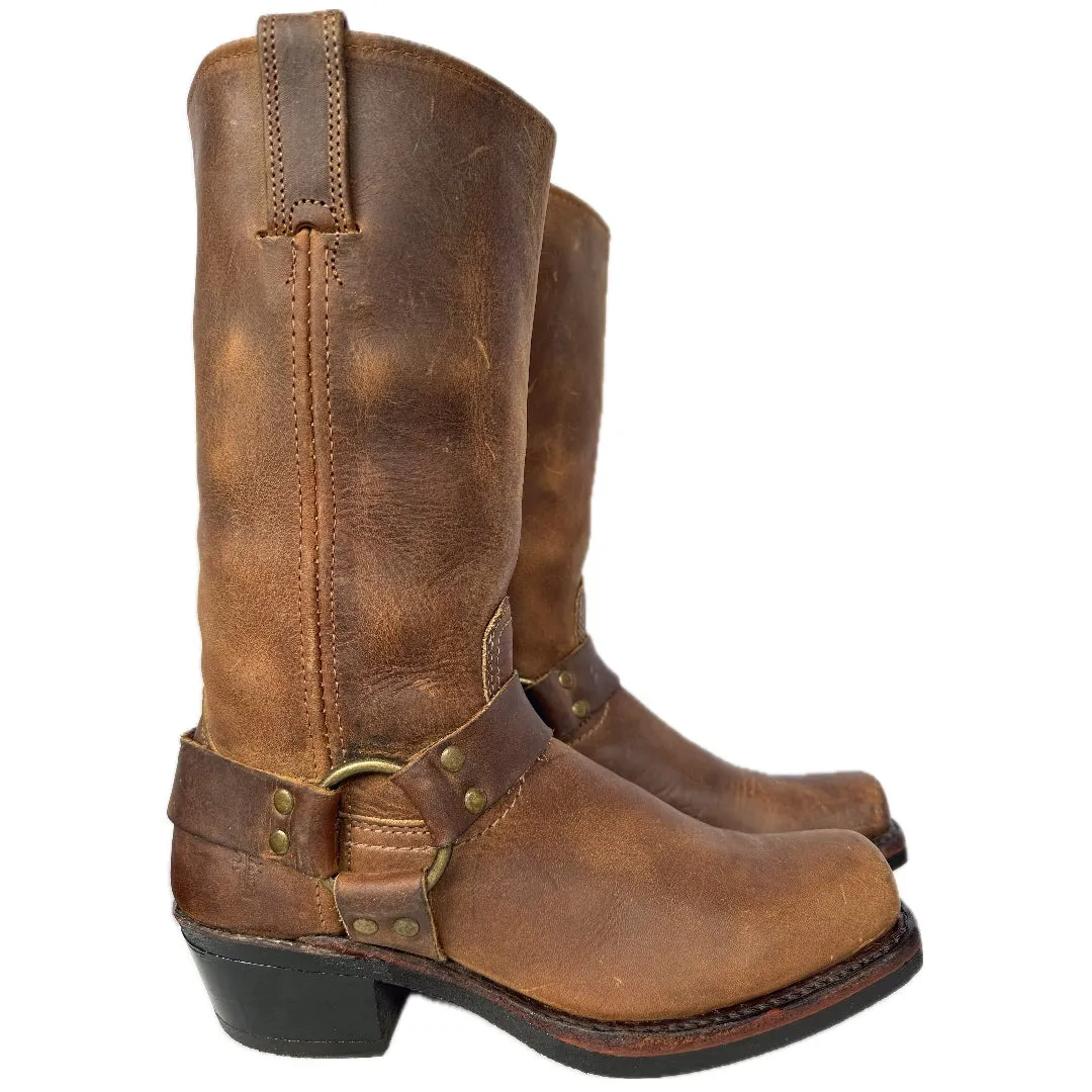 FRYE Vintage Harness 12R Brown Leather Biker Moto Motorcycle Boots