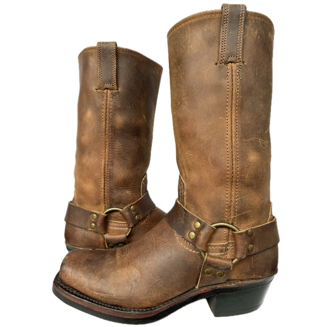 FRYE Vintage Harness 12R Brown Leather Biker Moto Motorcycle Boots
