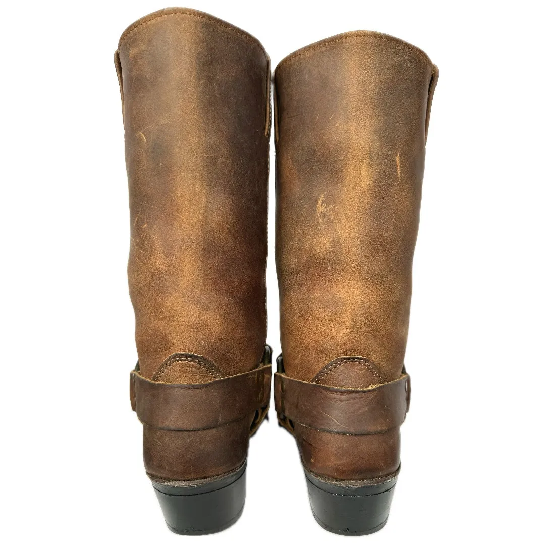 FRYE Vintage Harness 12R Brown Leather Biker Moto Motorcycle Boots