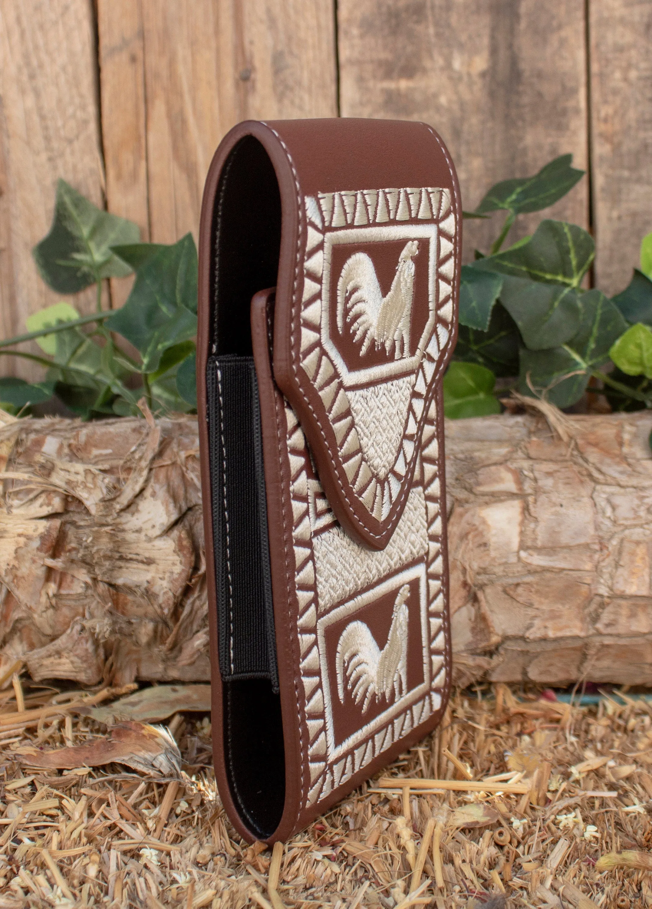 GALLO ROOSTER EMBROIDERED leather western cowboy rodeo cell phone case pouch