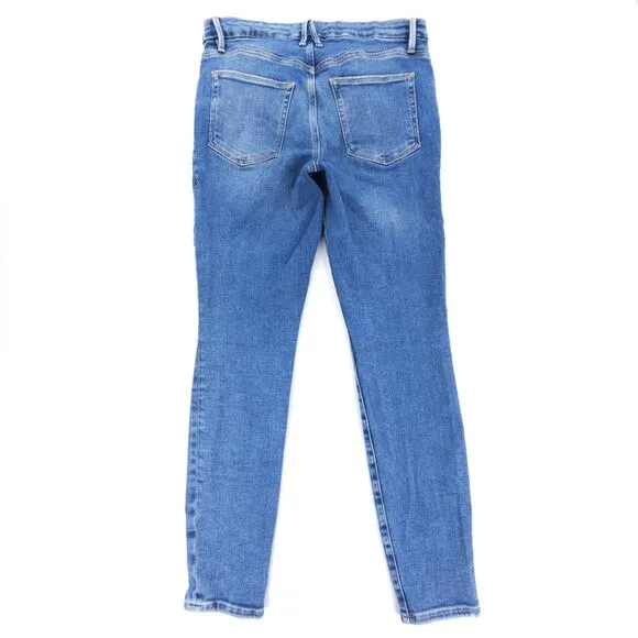 GOOD AMERICAN Good Legs Deep V Yoke Jeans Indigo005 90s High Rise Ankle Crop Y2k