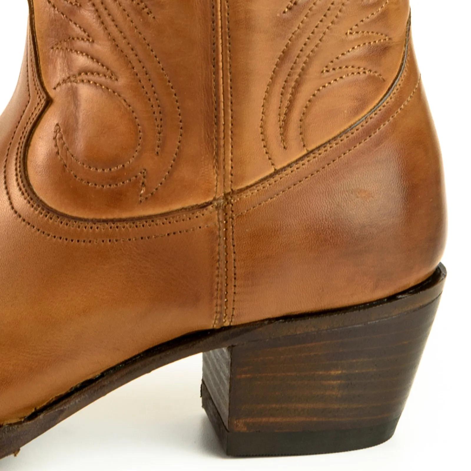 Handmade Women's Cowboy Country Western Boots Camel Leather 2536