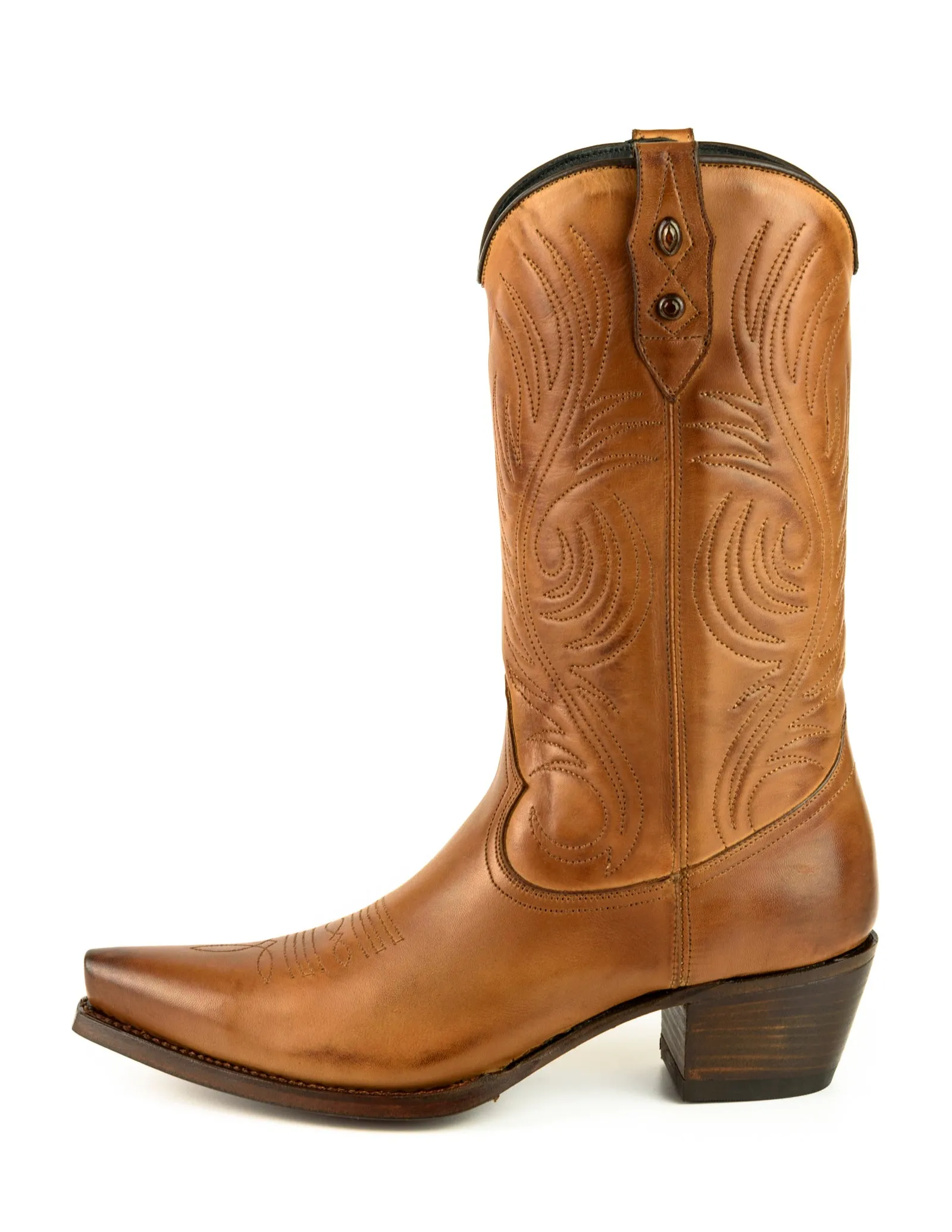 Handmade Women's Cowboy Country Western Boots Camel Leather 2536