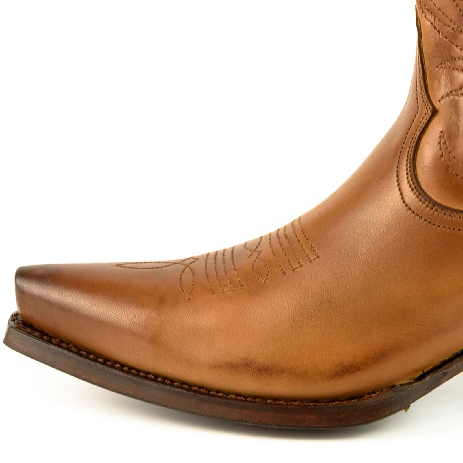 Handmade Women's Cowboy Country Western Boots Camel Leather 2536
