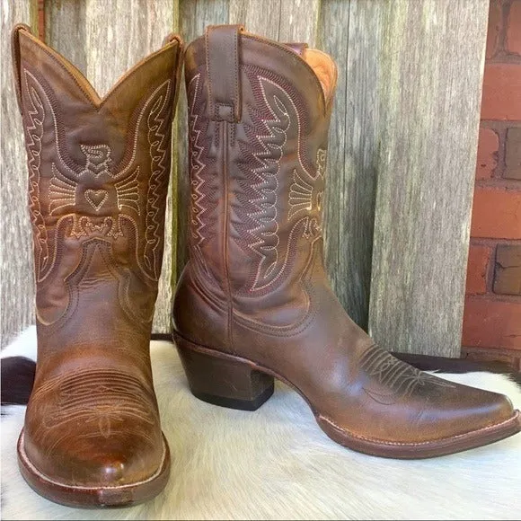 HERITAGE BOOT CO Apache Peewee Phoenix Thunderbird Brown Cowboy Western Boots