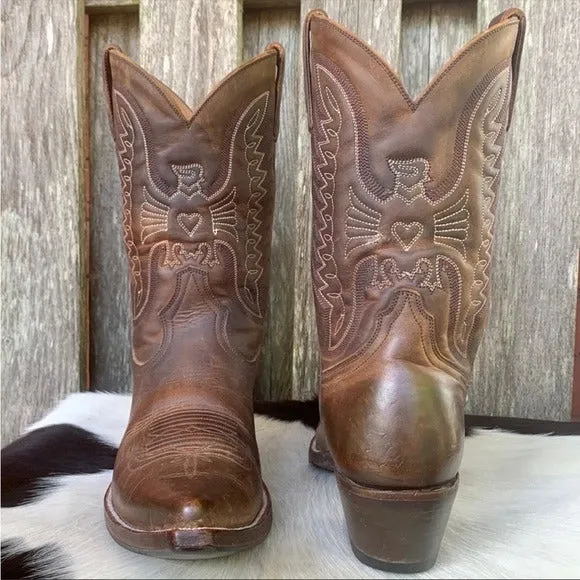 HERITAGE BOOT CO Apache Peewee Phoenix Thunderbird Brown Cowboy Western Boots