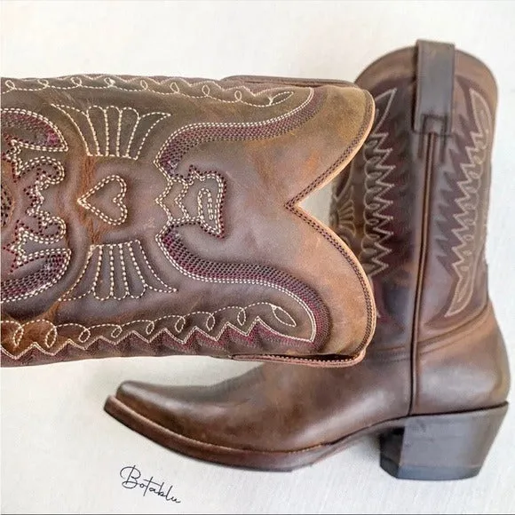 HERITAGE BOOT CO Apache Peewee Phoenix Thunderbird Brown Cowboy Western Boots