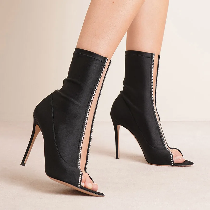 Hiroko black crystal boots
