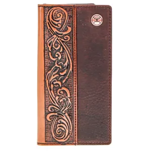 Hooey Grayson Brown Distressed Shrunken Grain Leather Rodeo Wallet