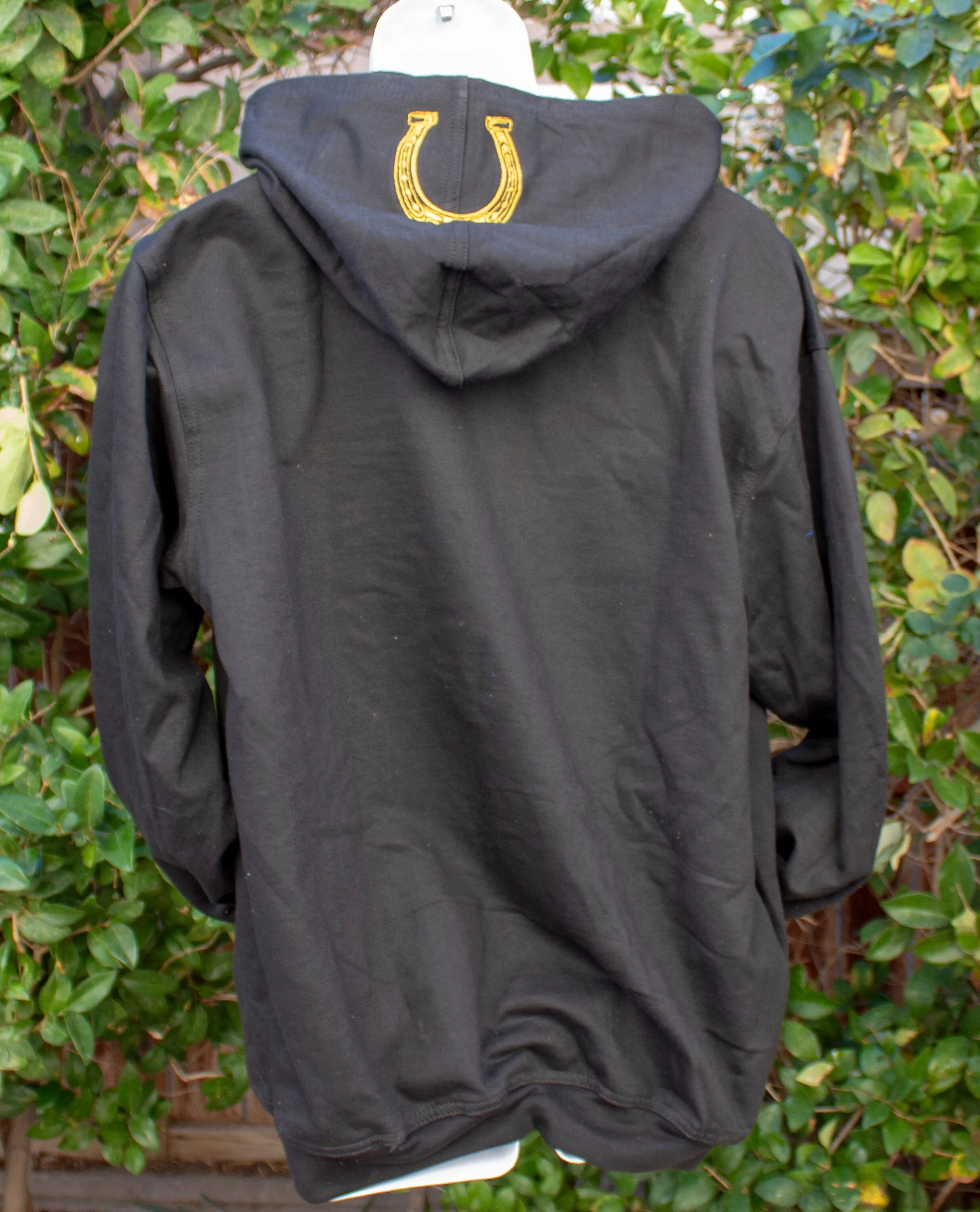 HORSE HORSESHOE EMBROIDERED Cowboy hoodie sweatshirt black sweater