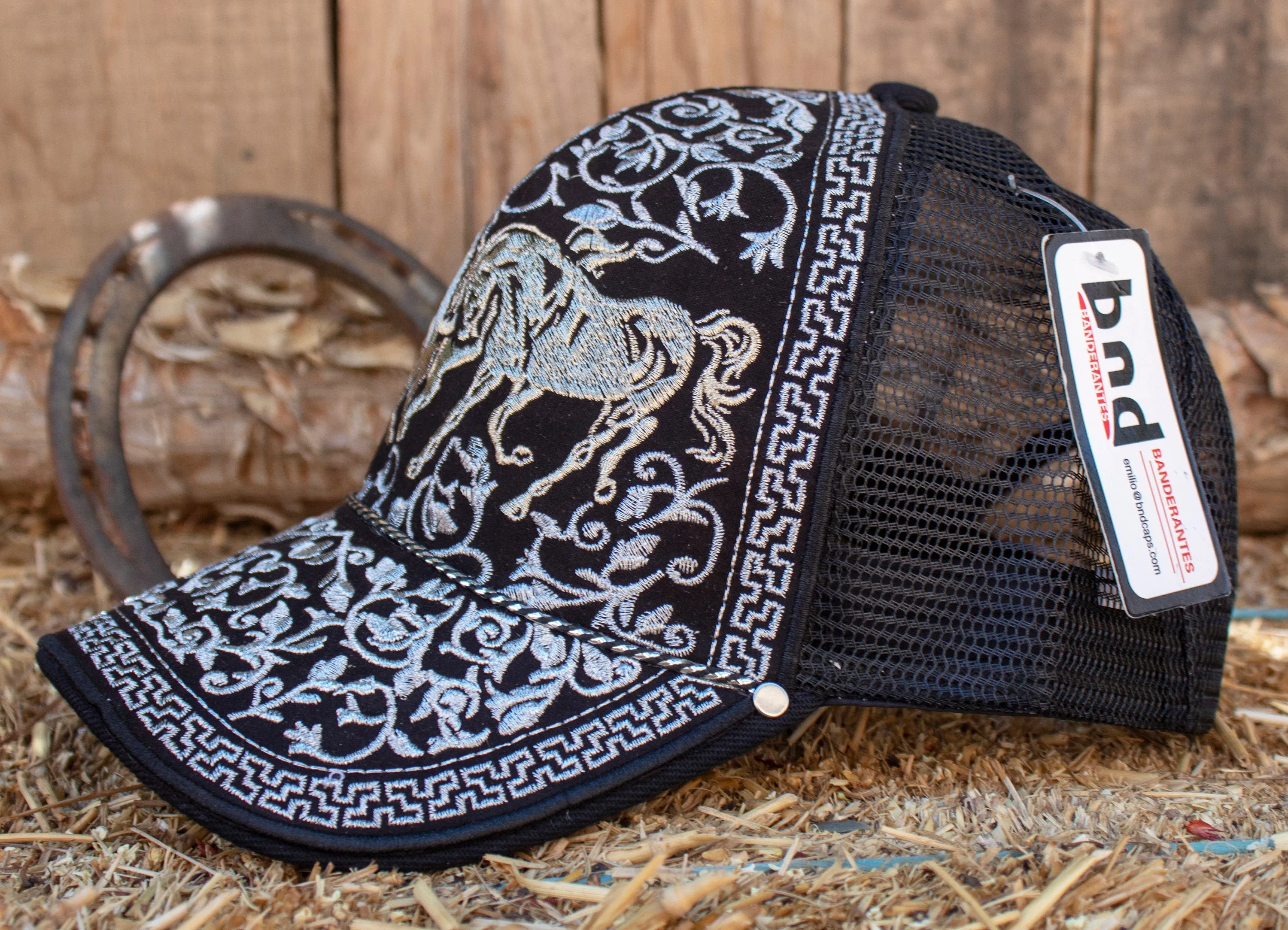 HORSES Caballo EMBROIDERED HAT adjustable trucker western cap