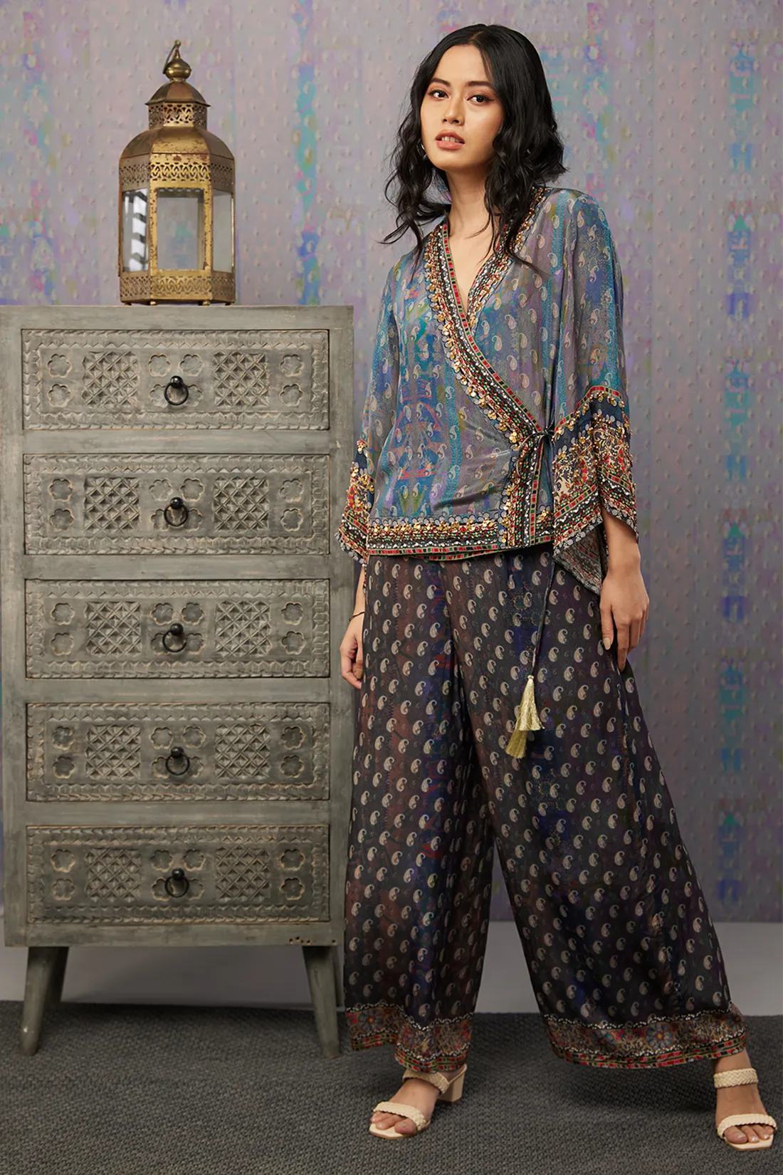 Ikaya embroidered angarkha set