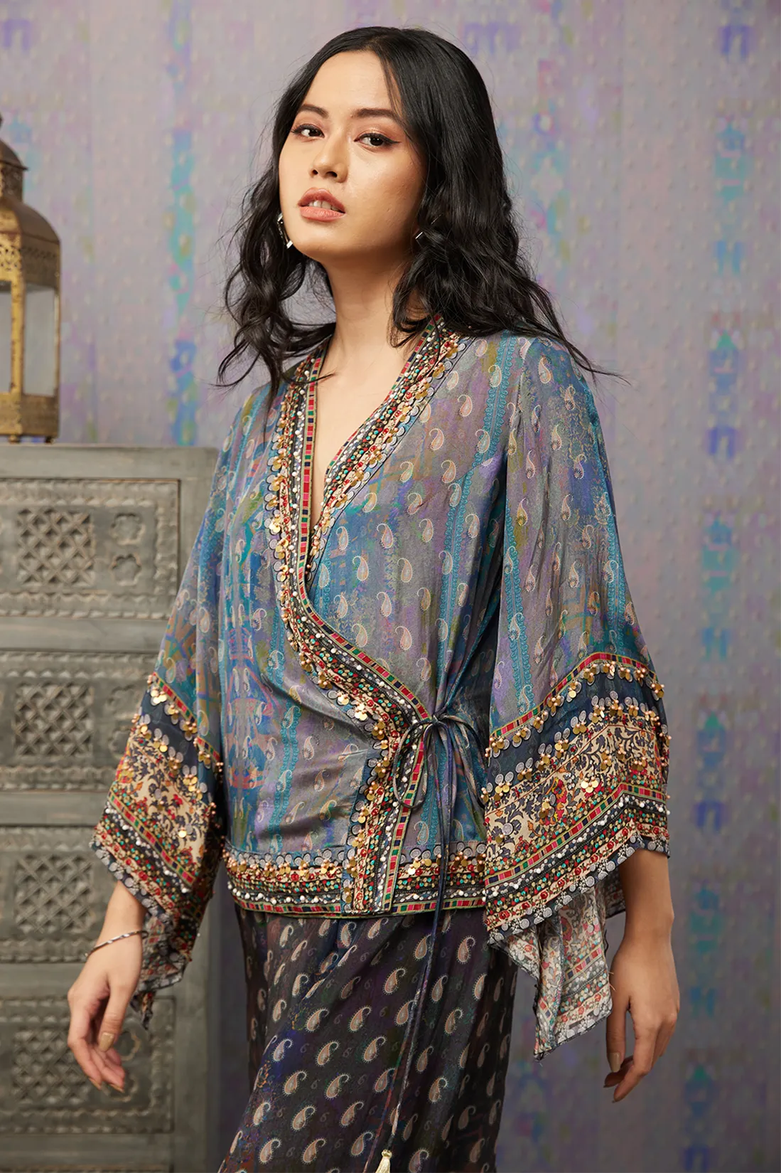 Ikaya embroidered angarkha set