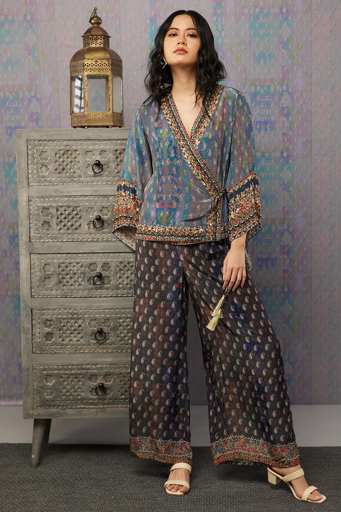 Ikaya embroidered angarkha set