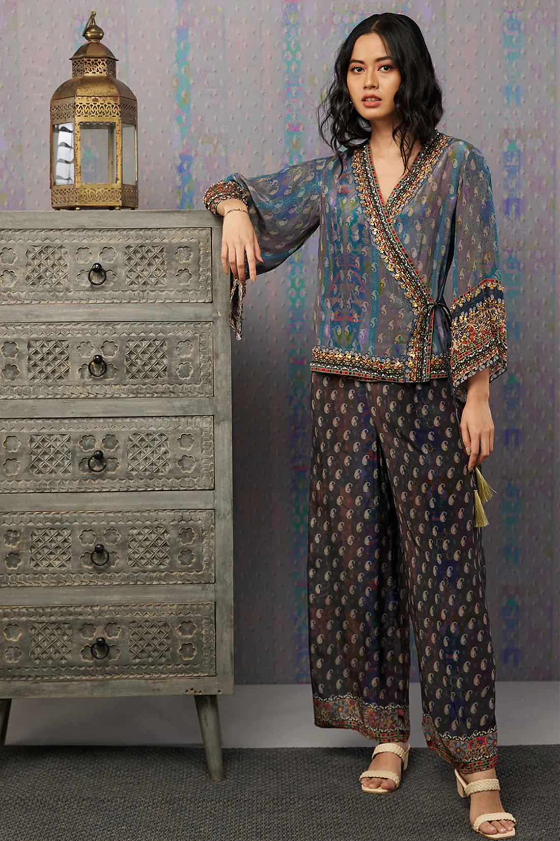 Ikaya embroidered angarkha set