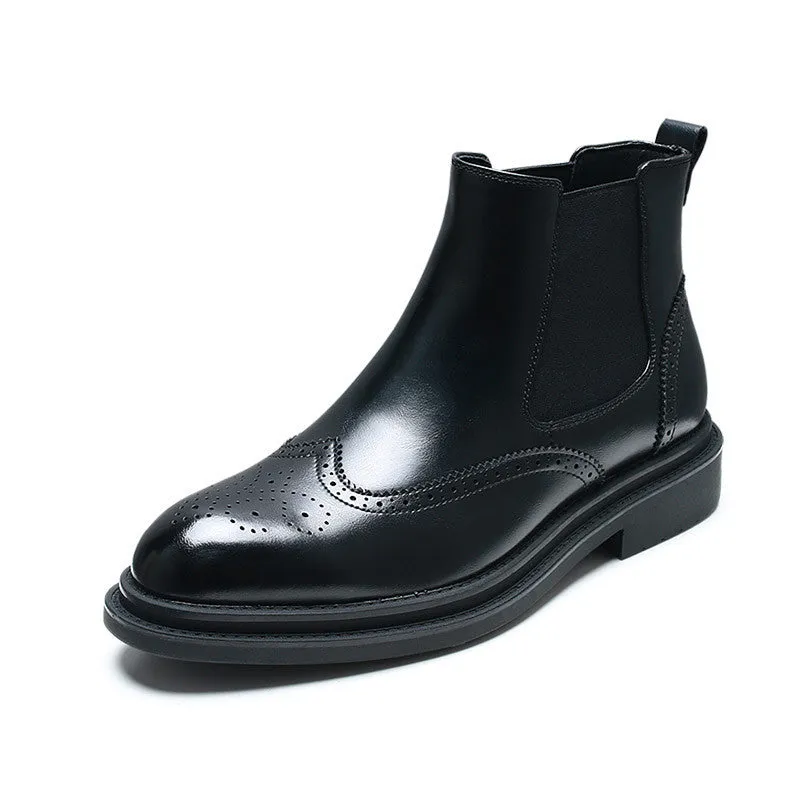 INSTOCK-Black men's boots Martin boots for men.