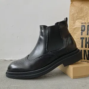 INSTOCK-Black men's boots Martin boots for men.