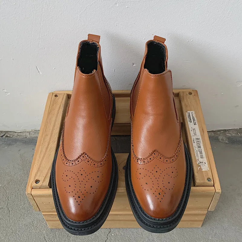 INSTOCK-Black men's boots Martin boots for men.