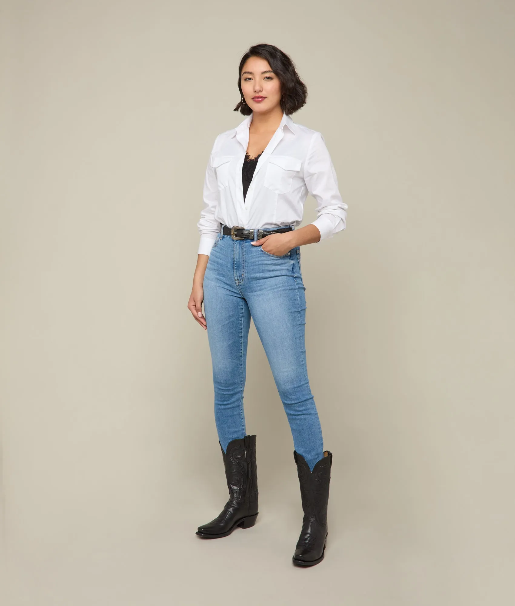 Isra Mid-Rise Skinny Jean :: Bluebonnet