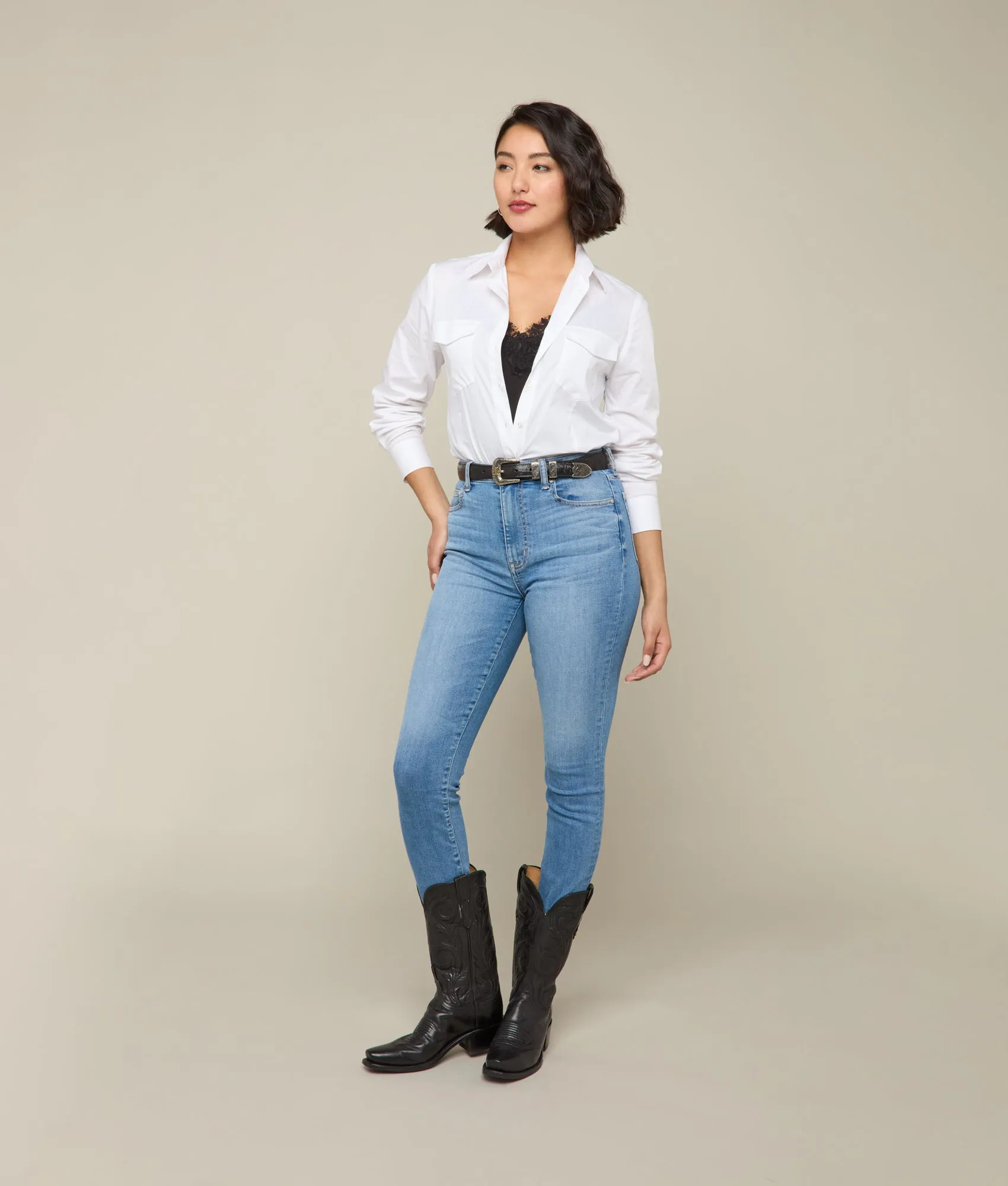 Isra Mid-Rise Skinny Jean :: Bluebonnet
