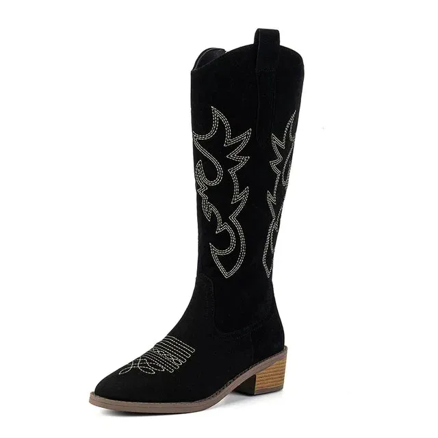 Ivy™ - Embroidered Western Cowboy Boots