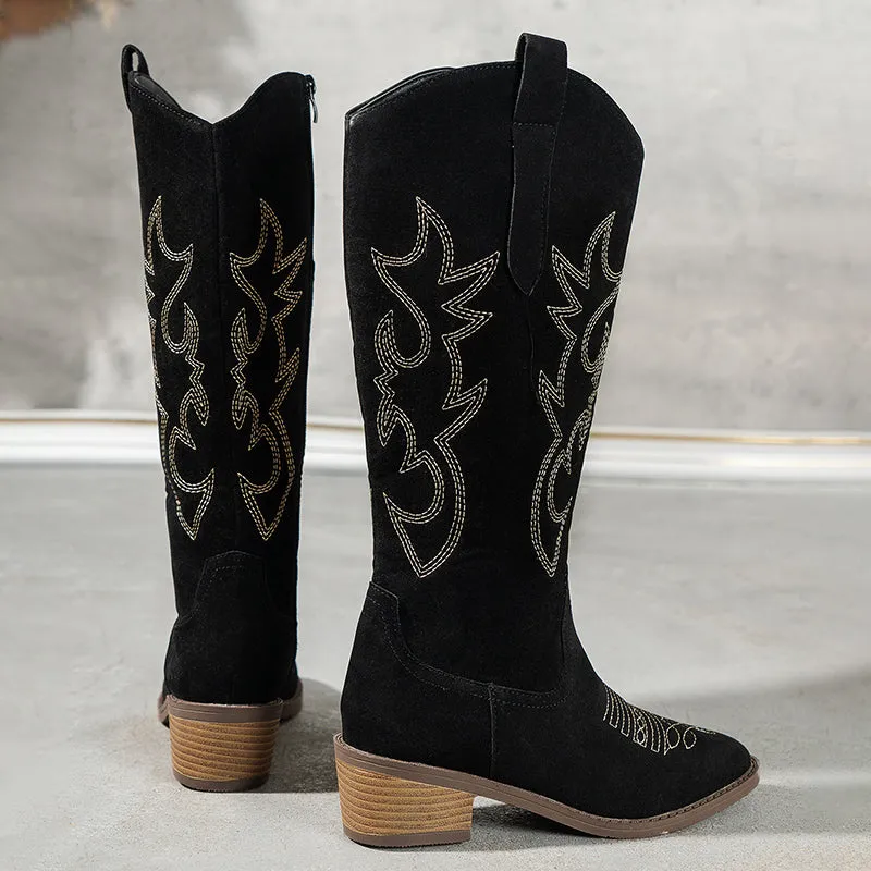Ivy™ - Embroidered Western Cowboy Boots