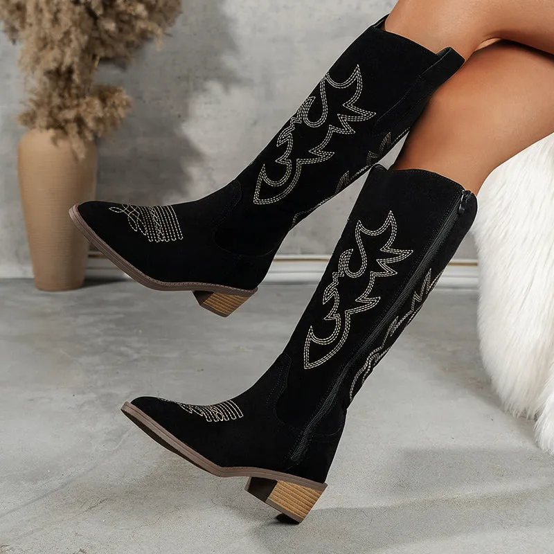 Ivy™ - Embroidered Western Cowboy Boots