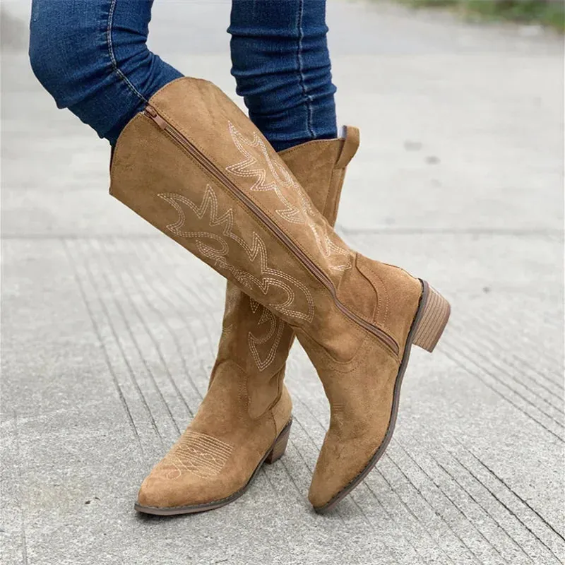 Ivy™ - Embroidered Western Cowboy Boots