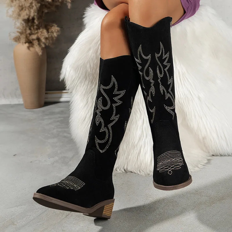 Ivy™ - Embroidered Western Cowboy Boots