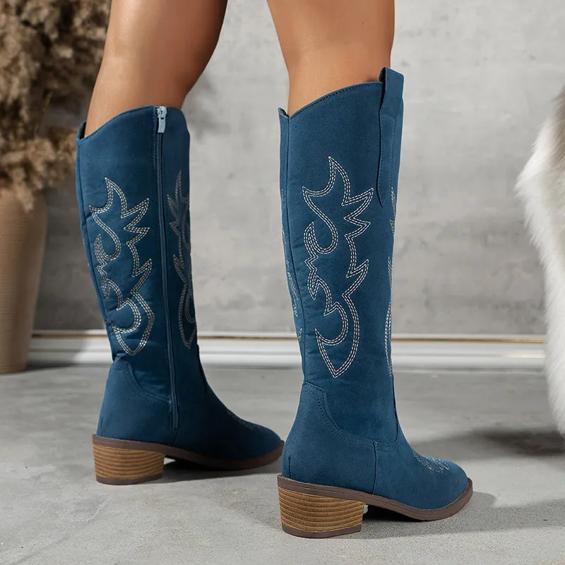 Ivy™ - Embroidered Western Cowboy Boots