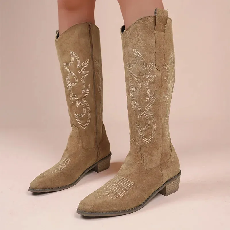 Ivy™ - Embroidered Western Cowboy Boots