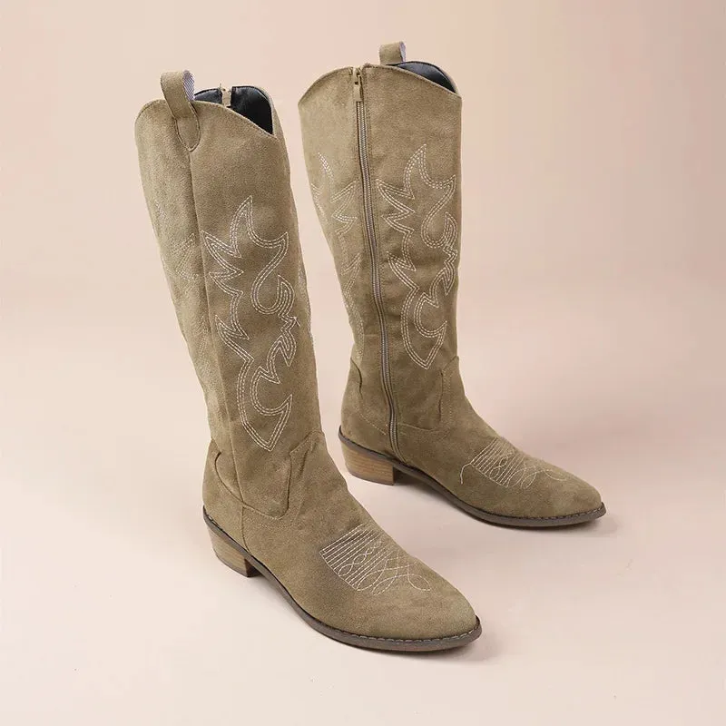 Ivy™ - Embroidered Western Cowboy Boots