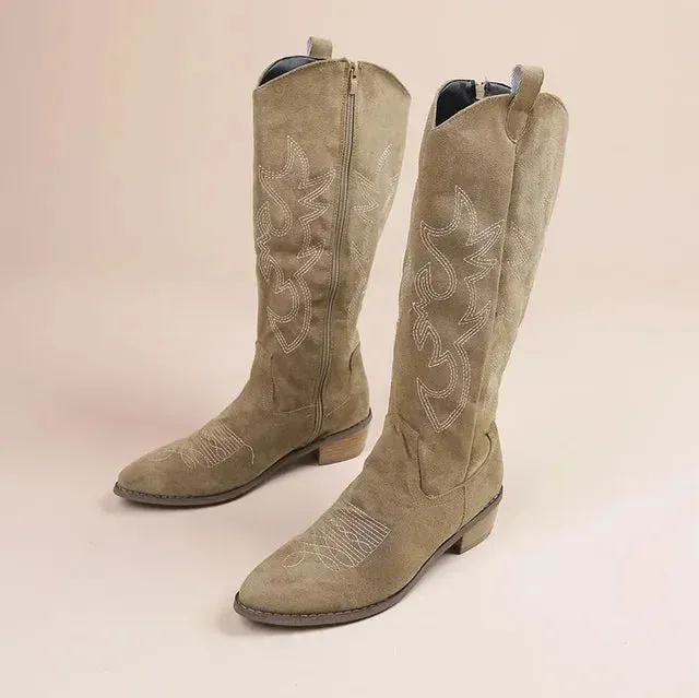 Ivy™ - Embroidered Western Cowboy Boots