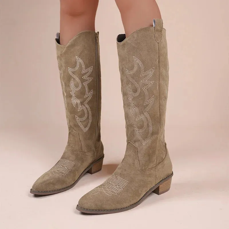 Ivy™ - Embroidered Western Cowboy Boots