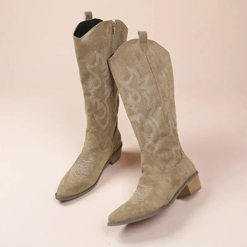 Ivy™ - Embroidered Western Cowboy Boots