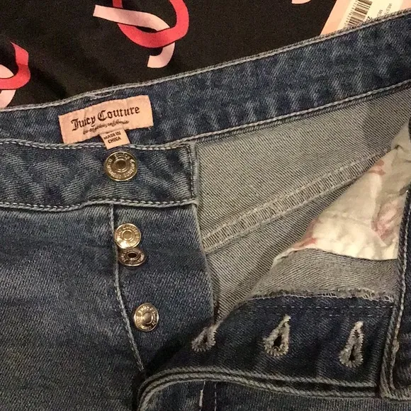 Juicy Couture Pink Embroidered JUICY Jean shorts, womens size 29