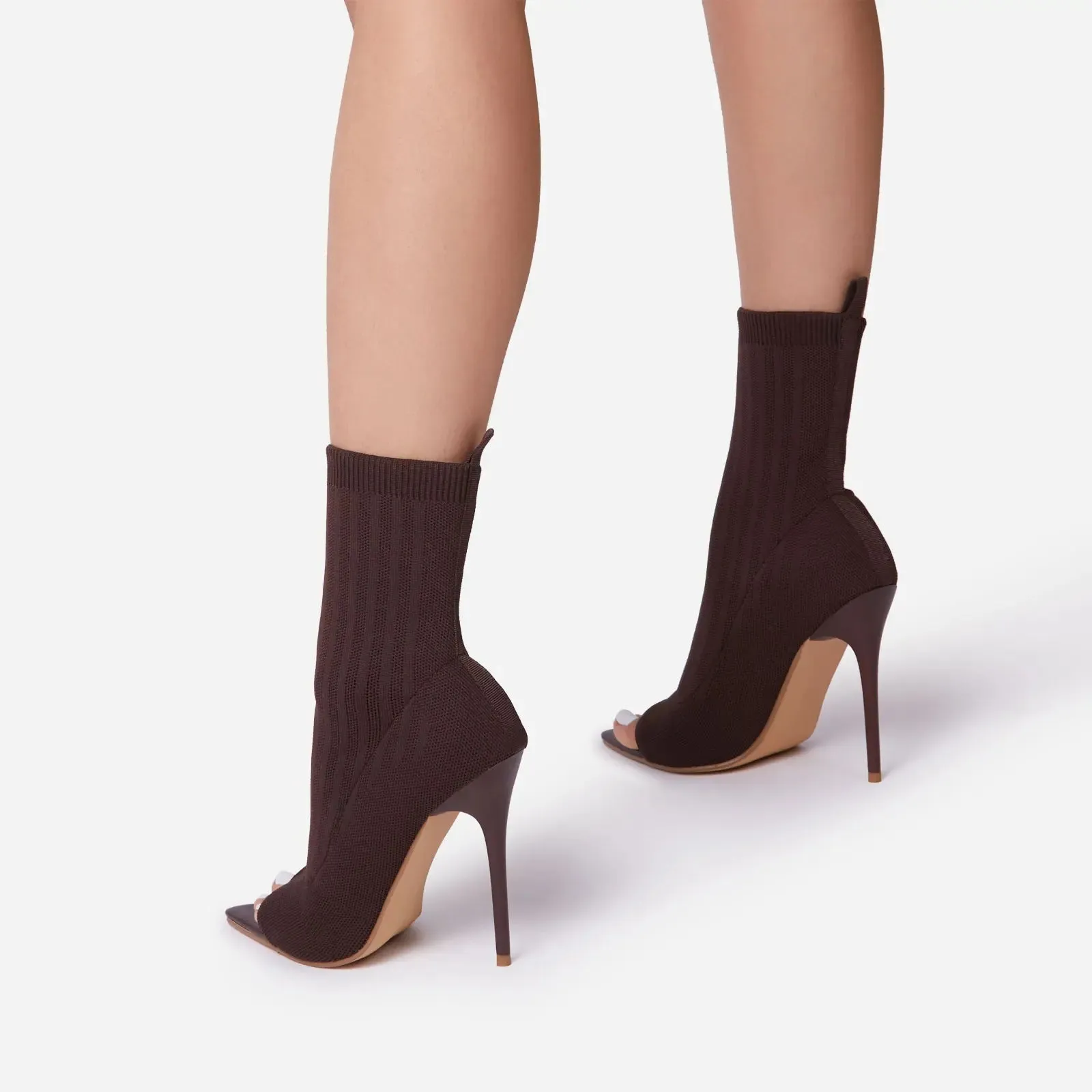 Knitted Peep Toe Booties