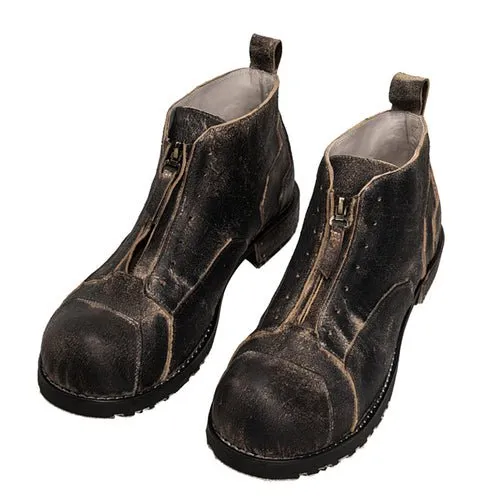 Lace-free zipper mid-cut men's and women's work boots