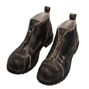 Lace-free zipper mid-cut men's and women's work boots