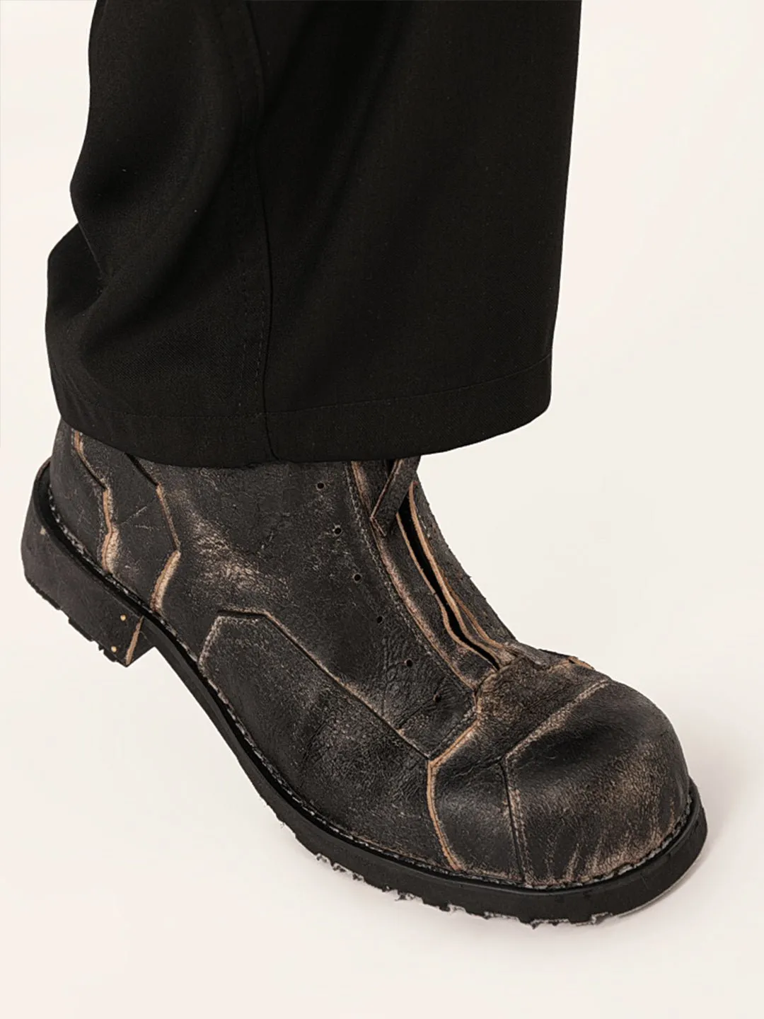 Lace-free zipper mid-cut men's and women's work boots